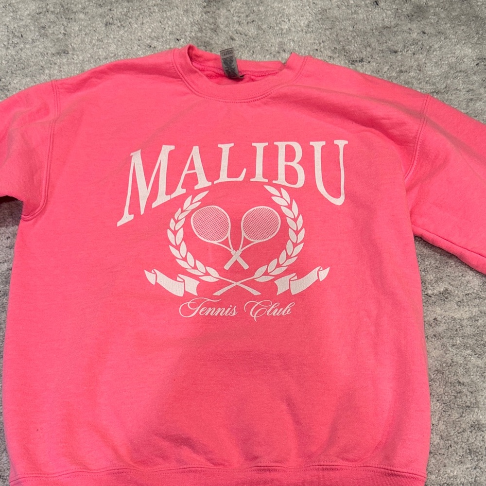 Pink Malibu Tennis Club Sweatshirt- Sassy shortcake boutique